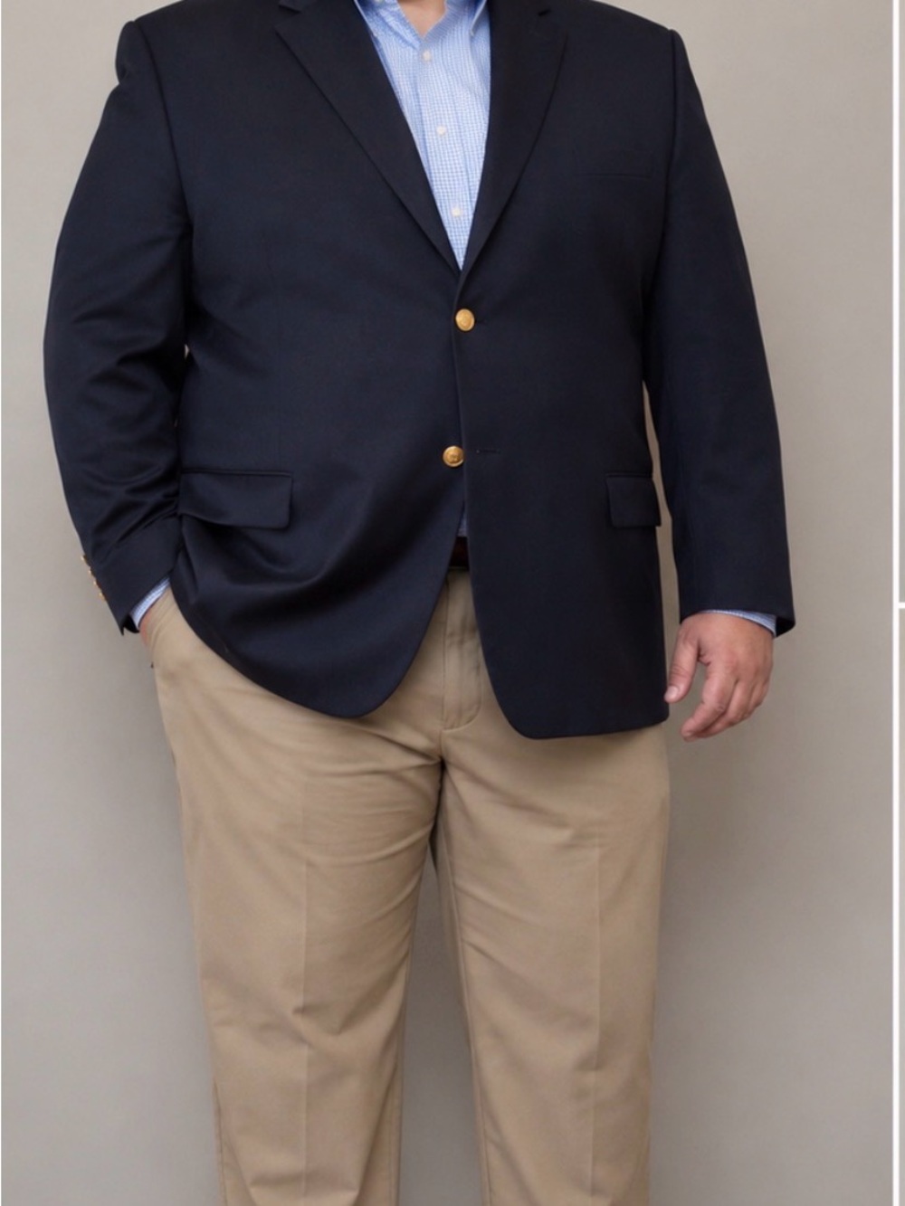 Moores Navy Two-Button Blazer with Gold Buttons